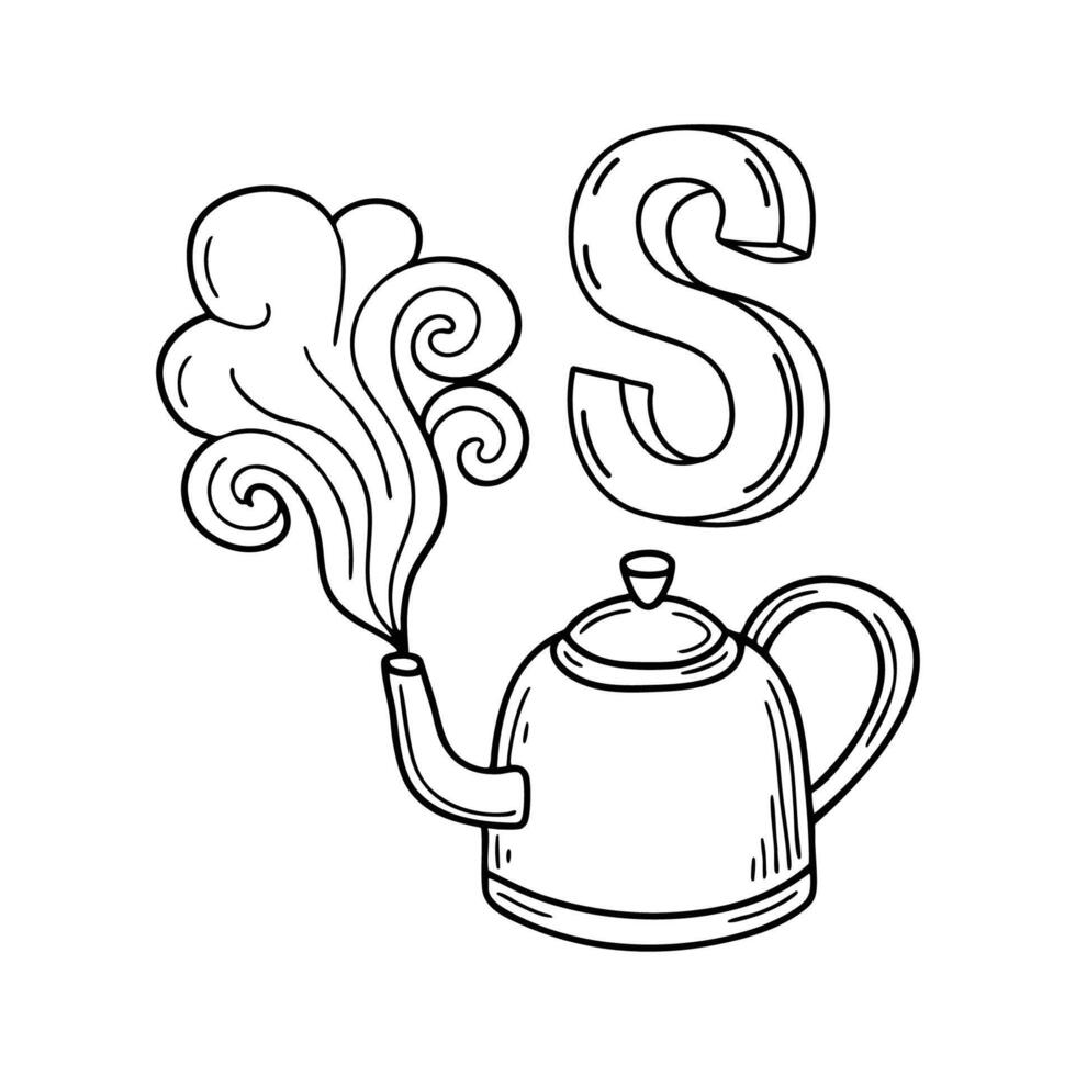 An illustration of letter S stand for Steam vector