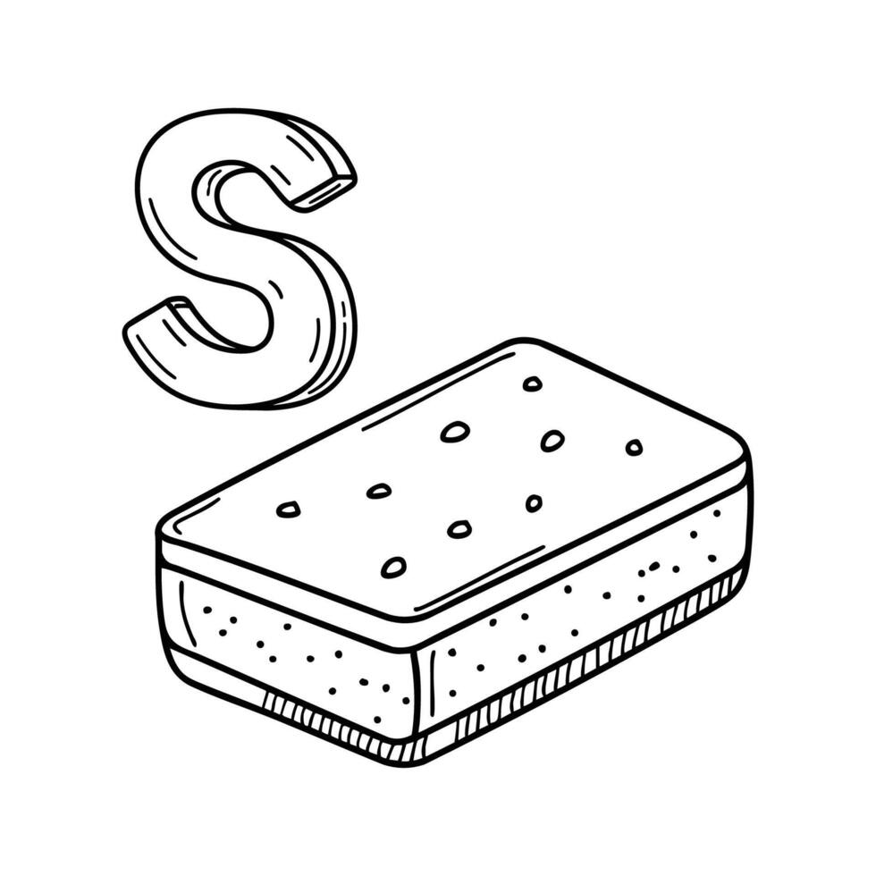 An illustration of letter S stand for Sponge vector