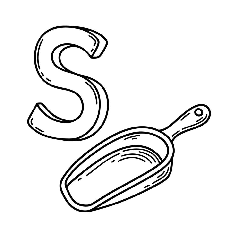 An illustration of letter S stand for Scoop vector
