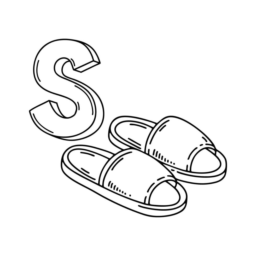 An illustration of letter S stand for Slipper vector