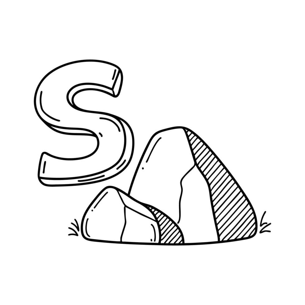 An illustration of letter S stand for Stone vector