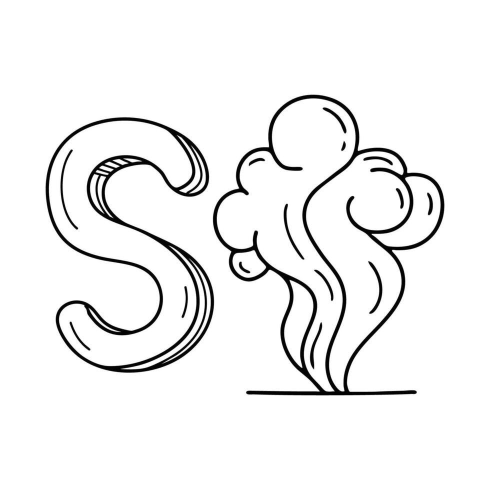 An illustration of letter S stand for Smoke vector