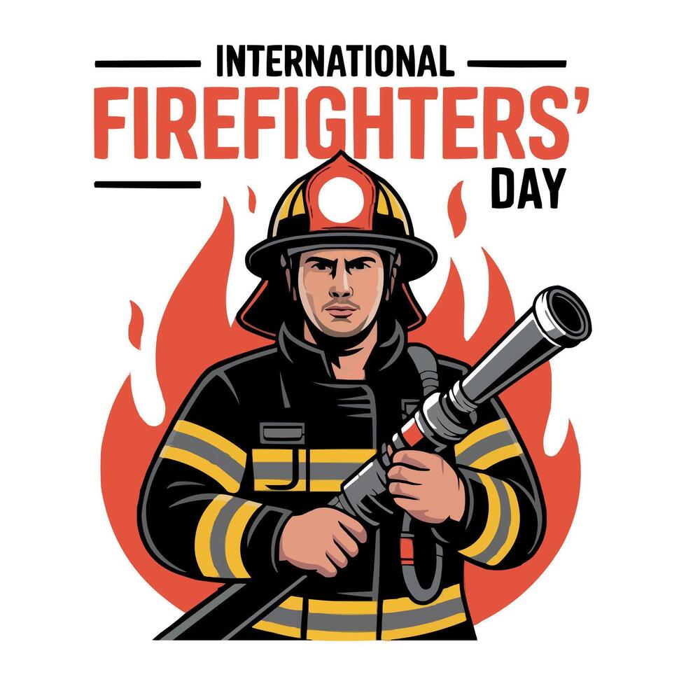 international firefighters day artwork illustration vector