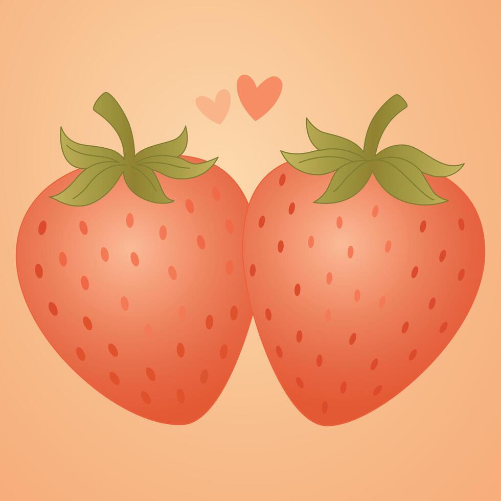 illustration of red fresh strawberry fruits vector