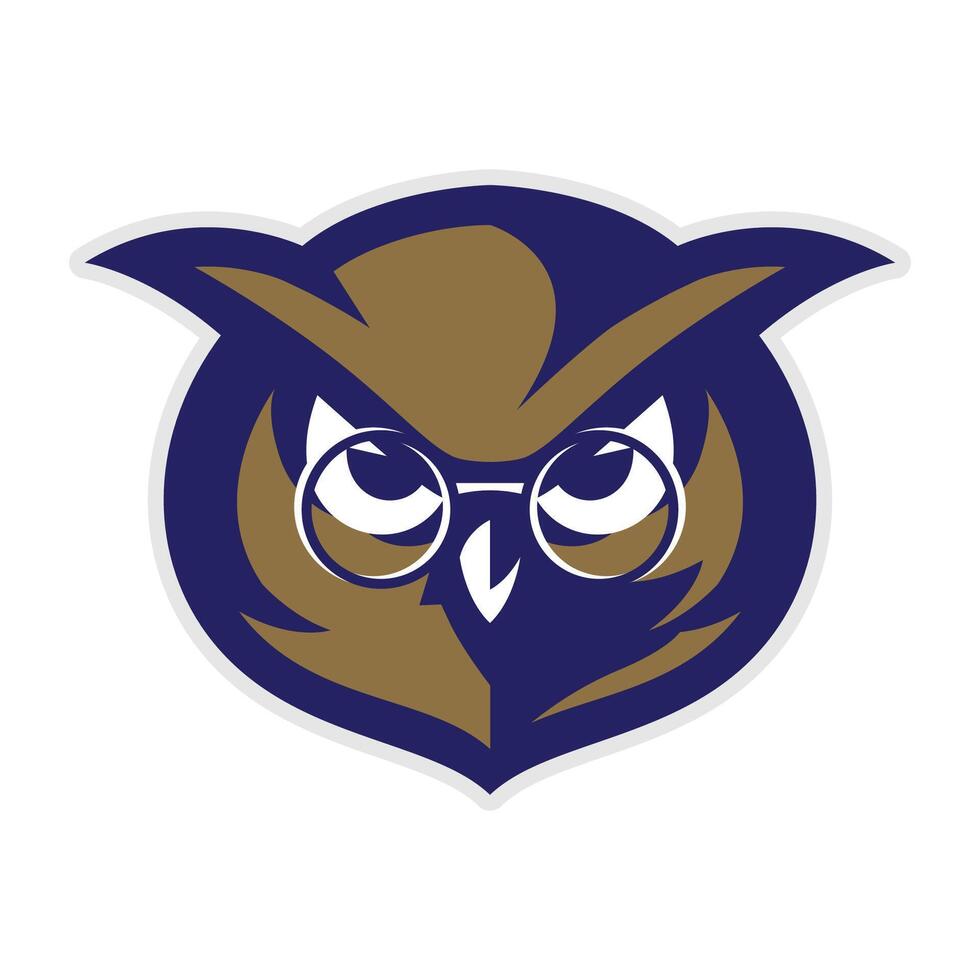 OWL HEAD MASCOT LOGO DESIGN vector