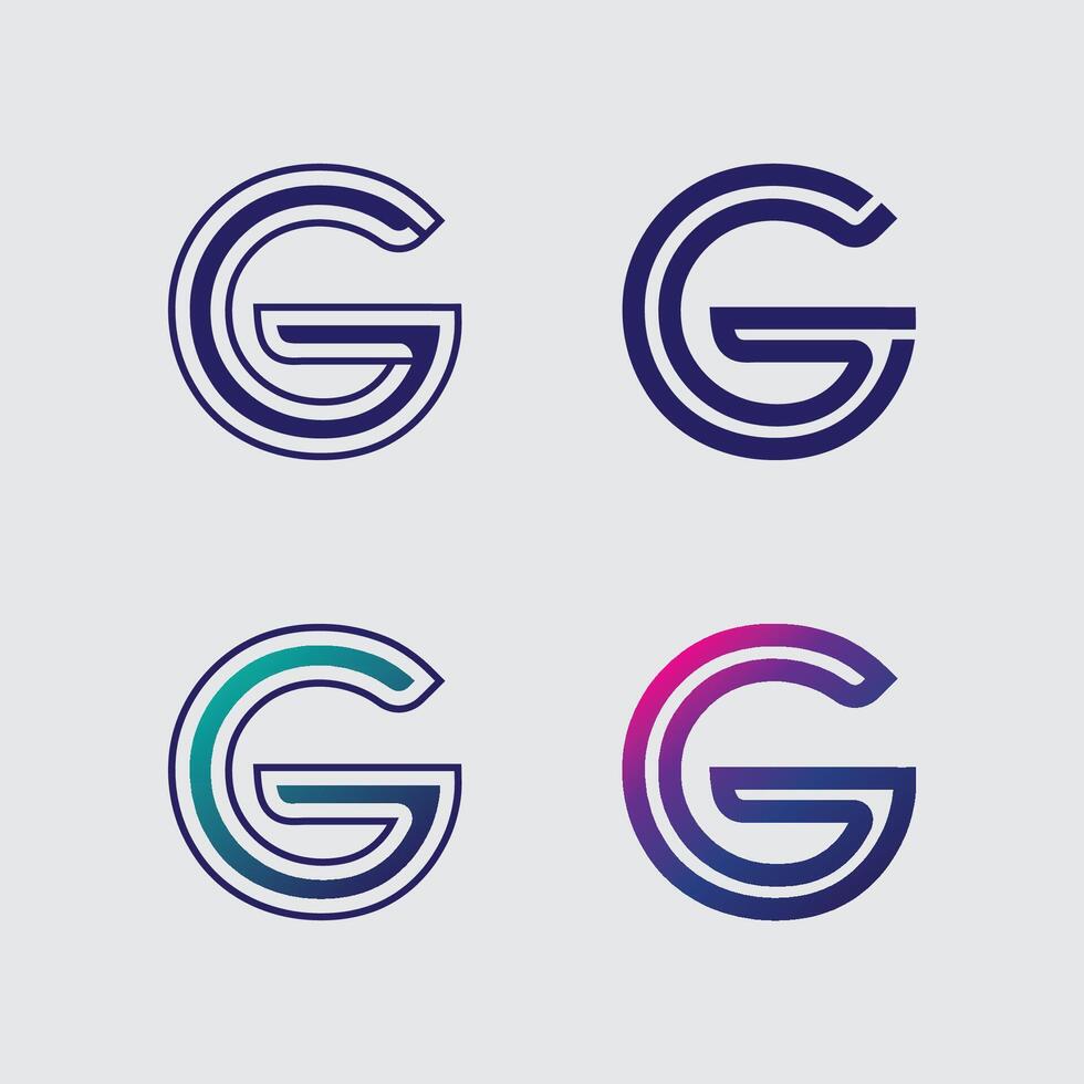 G font logo design and G icon stock image graphic icon identity vector