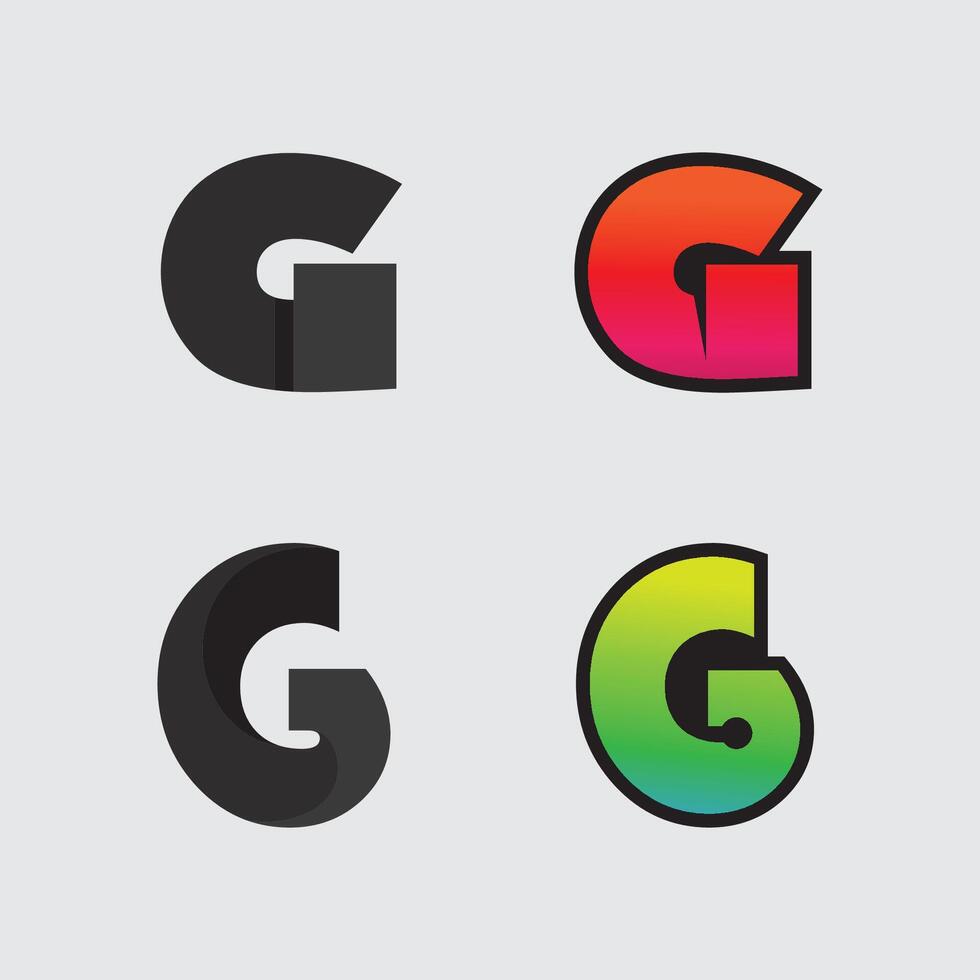 G logo design and G bold icon stock image graphic icon identity vector