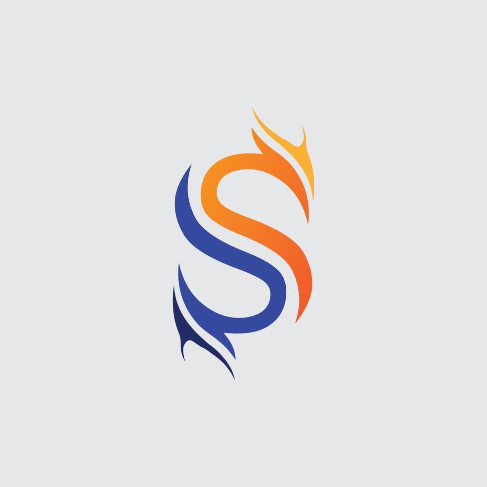 S logo design and S icon hot and cold stock image graphic icon identity vector