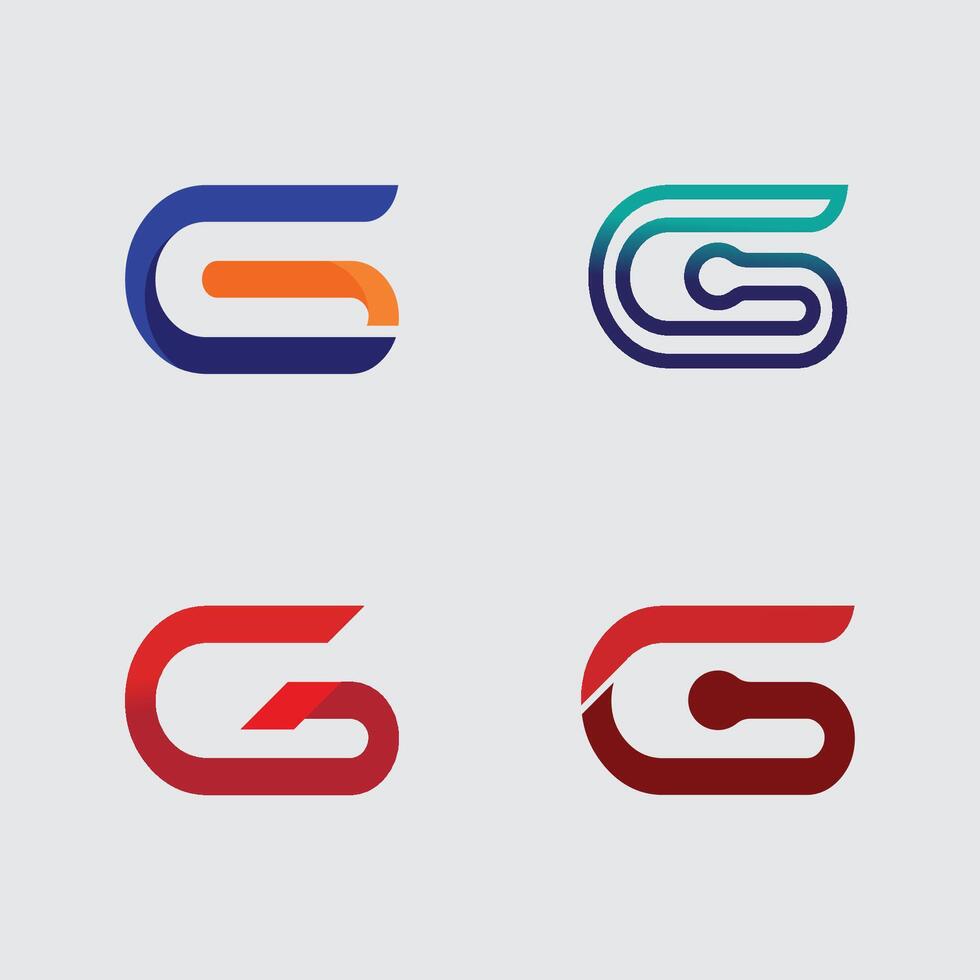 G logo design and G icon set image graphic icon identity vector