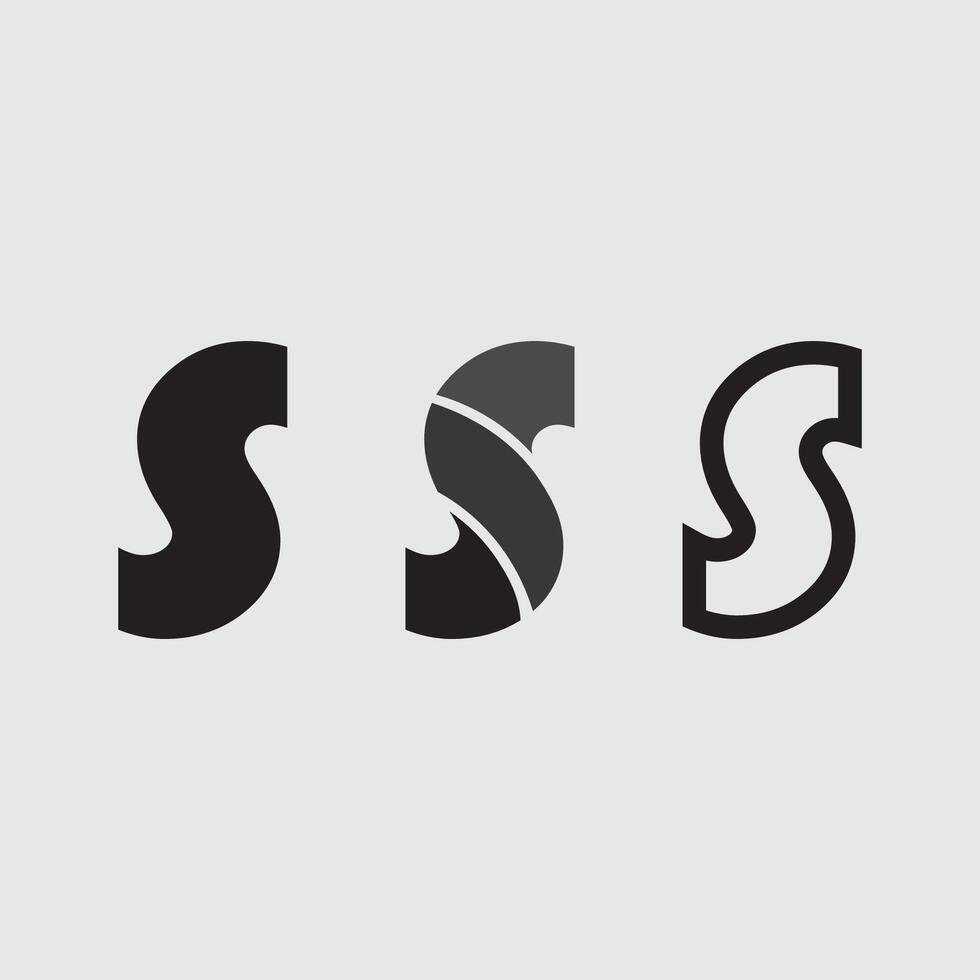 S logo design and S set icon stock image graphic icon identity vector