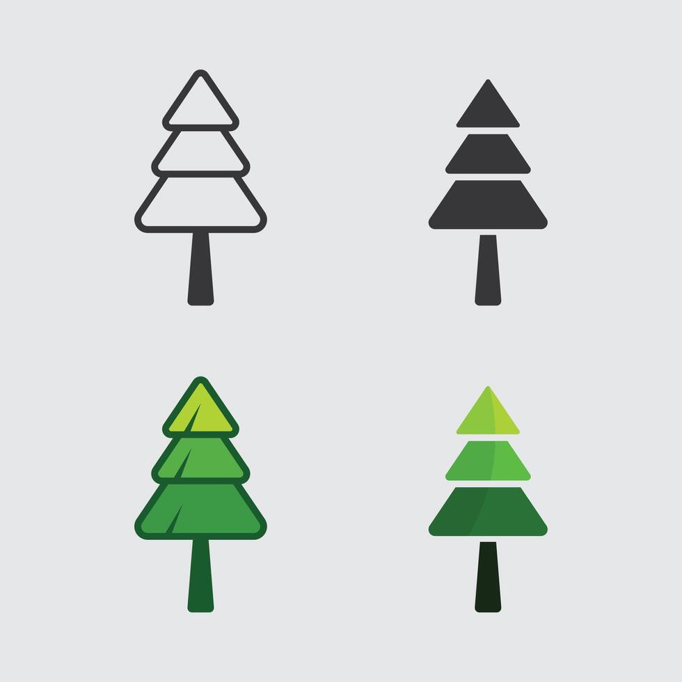 tree logo and plant stock icon set design nature icon green illustration vector