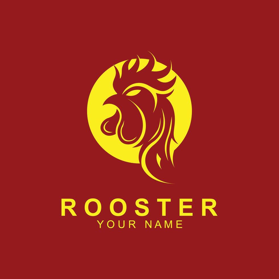 Head Rooster Logo Template Design Illustration vector