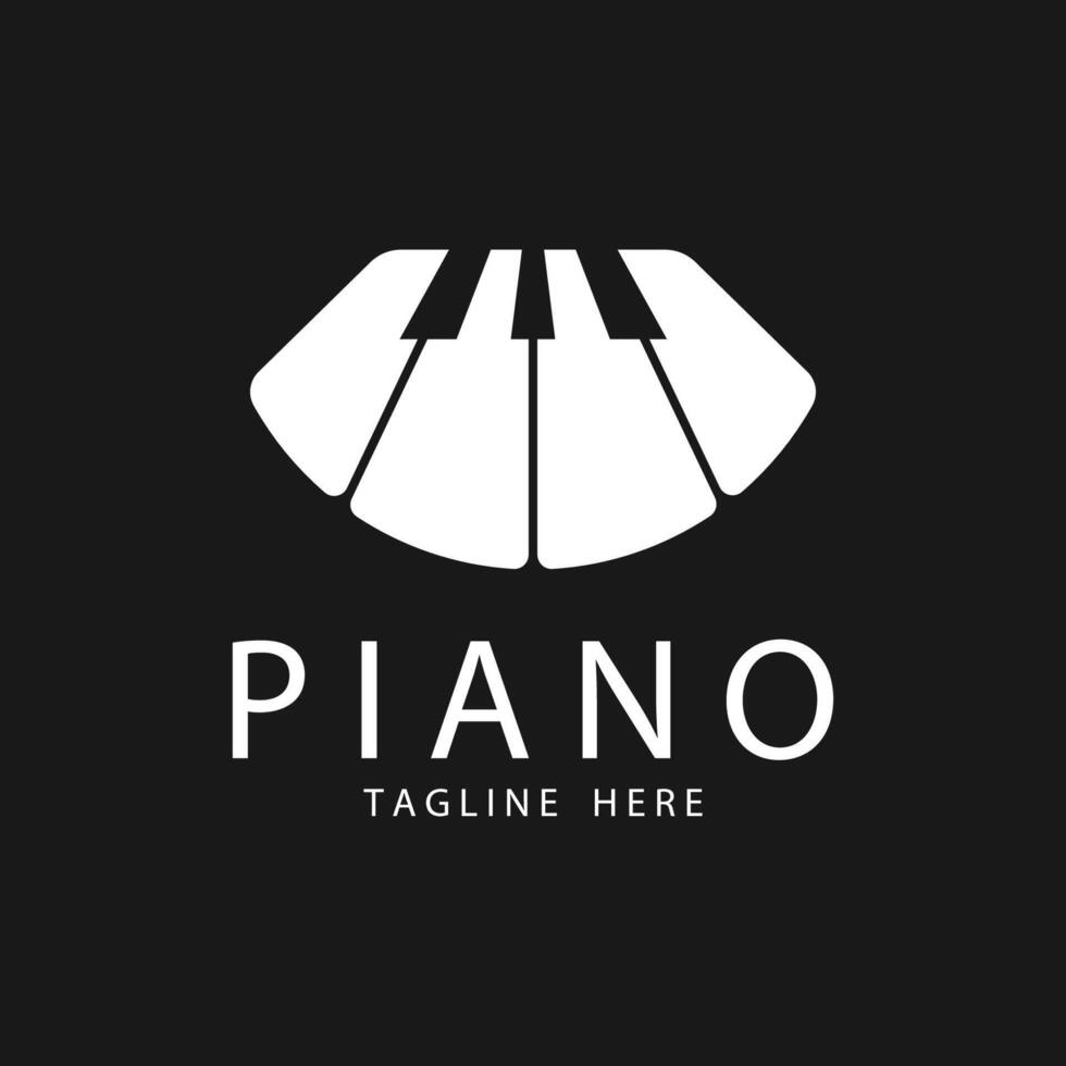 creative and simple piano logo design vector