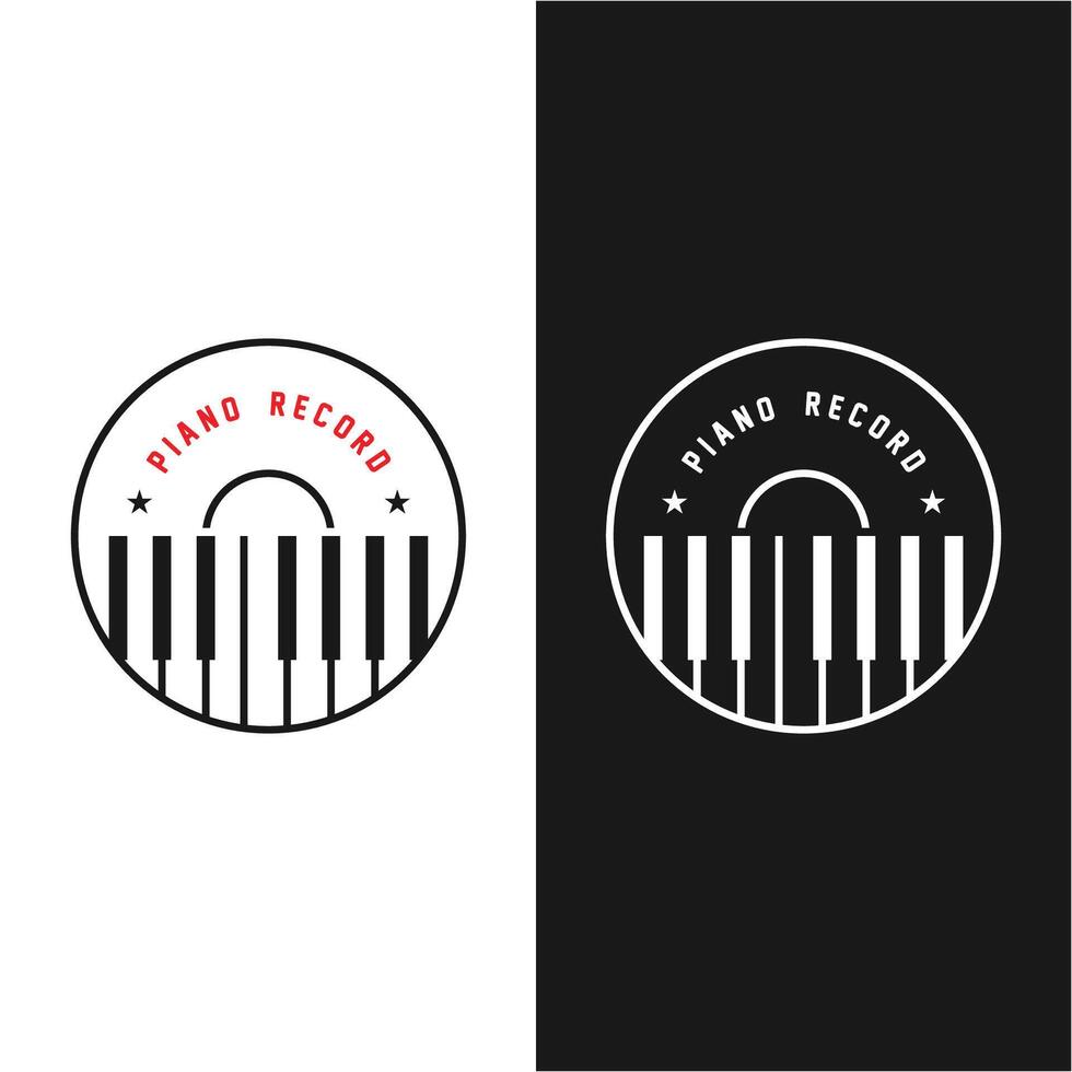 set of piano logo icon vector