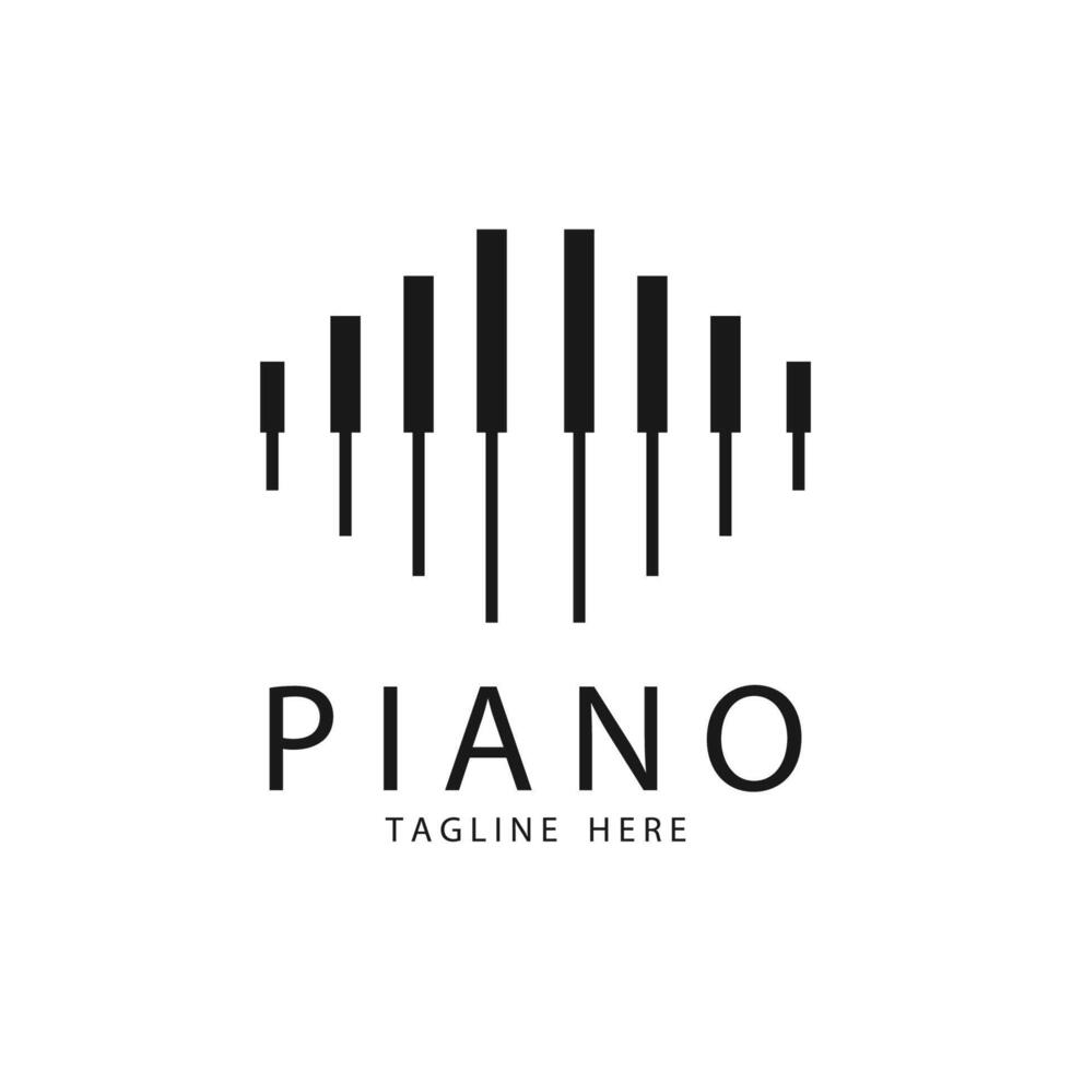 Piano Musical Instrument Design For Music Store, Piano Music Class vector