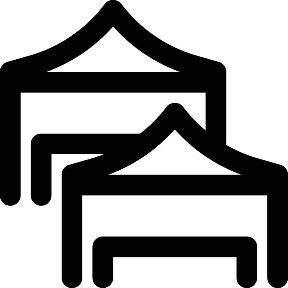 Bazaar, Market, Tents Outline Icon vector