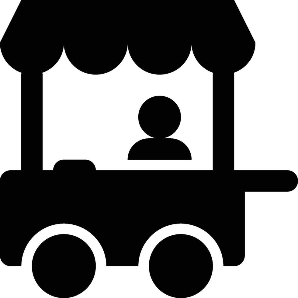 Hawker, Street Vendor, Booth Glyph Solid Icon vector