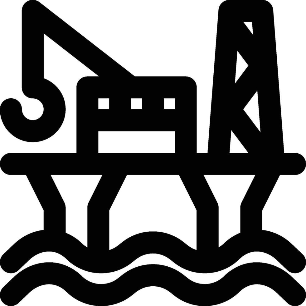 Offshore, Industry, Oil Outline Icon vector