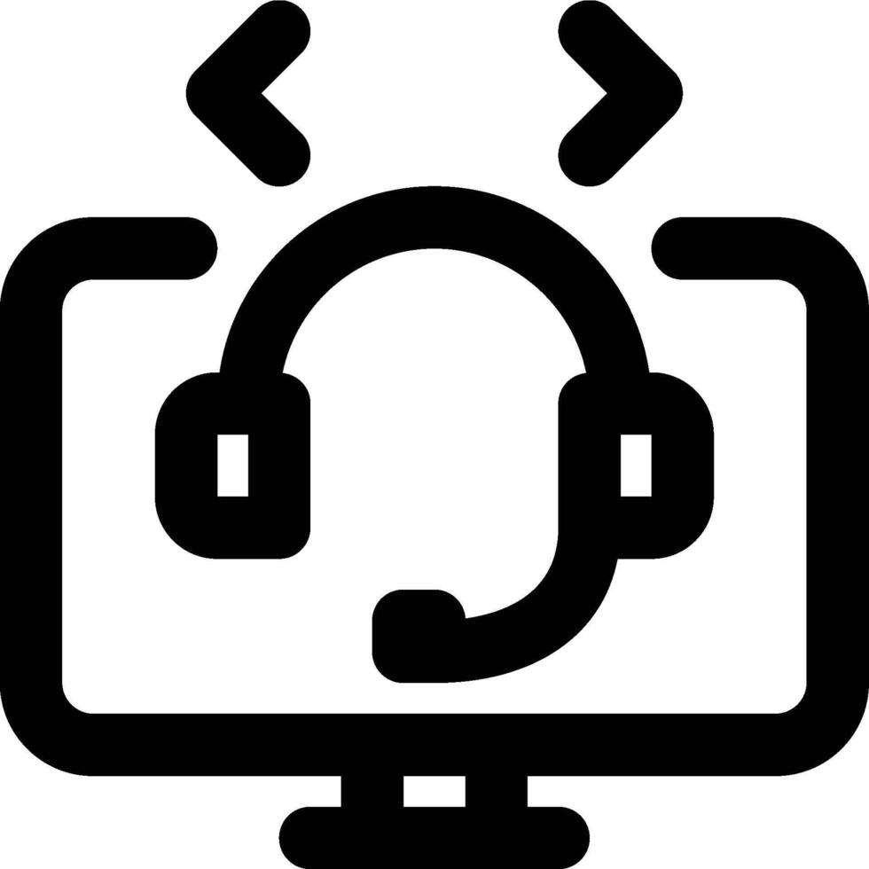 CRM System, CRM Software, Customer Support Outline Icon vector