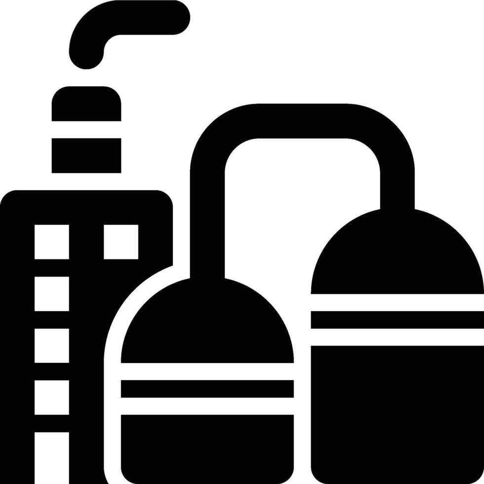 Refinery, Oil Refinery, Refinery Plant Glyph Solid Icon vector