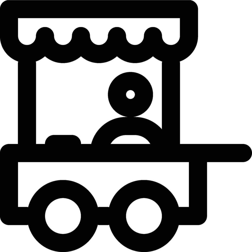 Hawker, Street Vendor, Booth Outline Icon vector