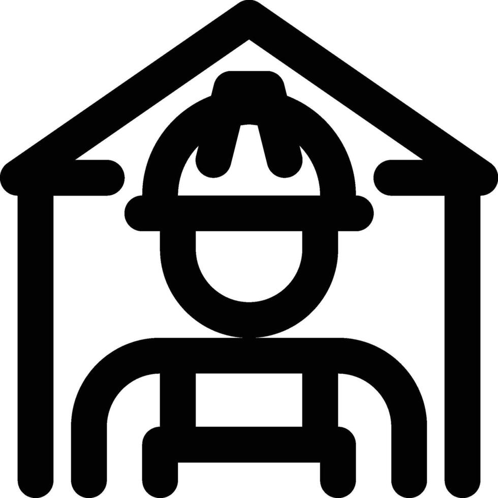 Construction Worker, Worker, Construction Outline Icon vector