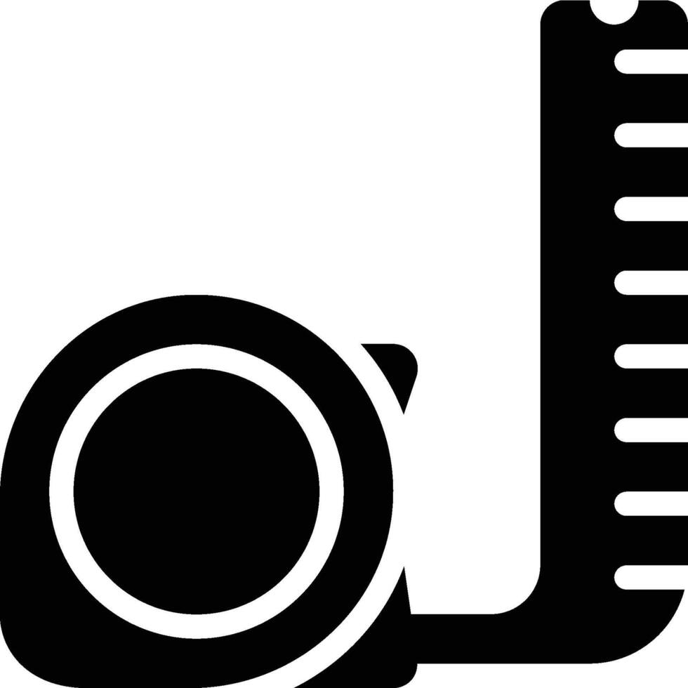 Measuring Tape, Measurement, Carpentry Glyph Solid Icon vector