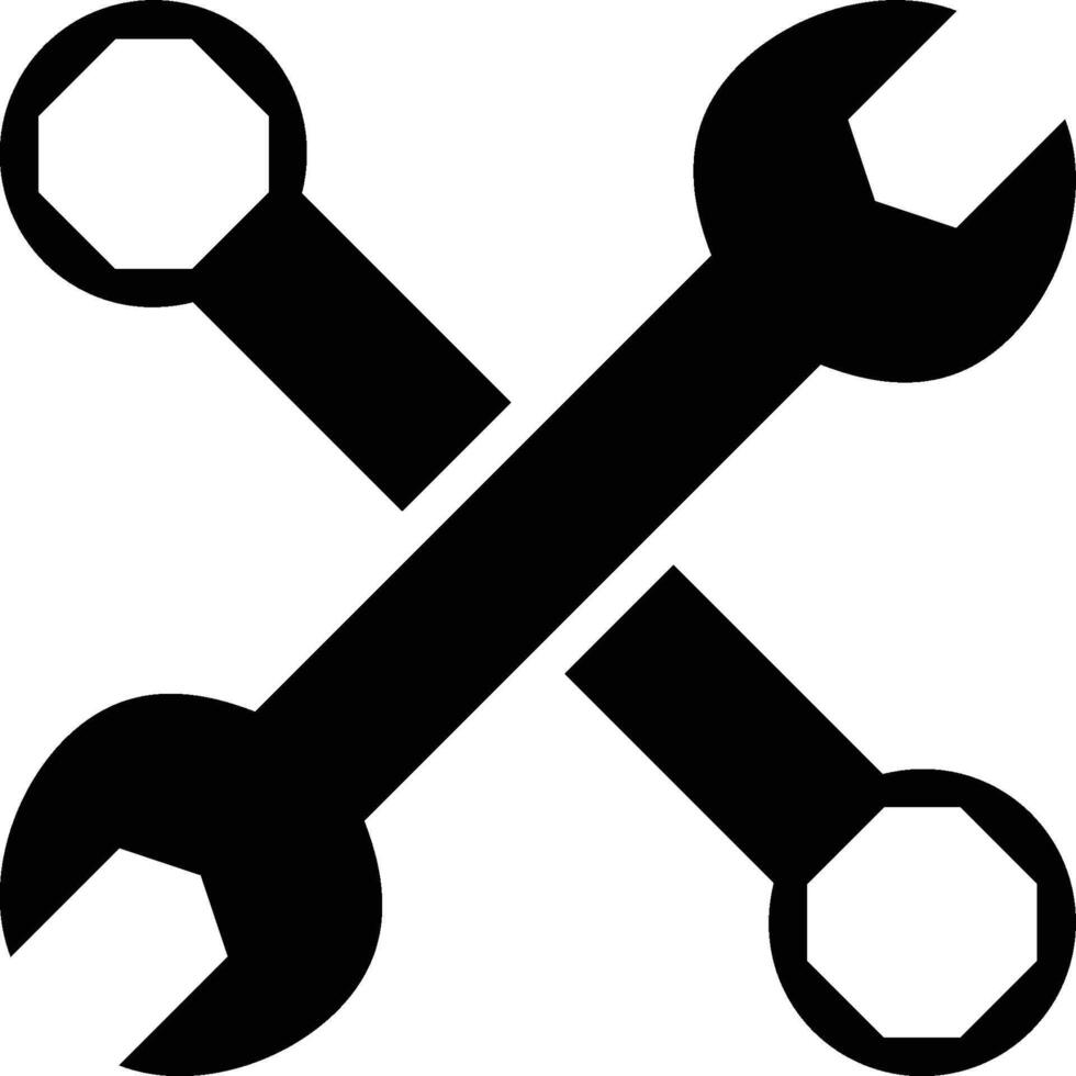 Wrench, Spanner, Tools Glyph Solid Icon vector