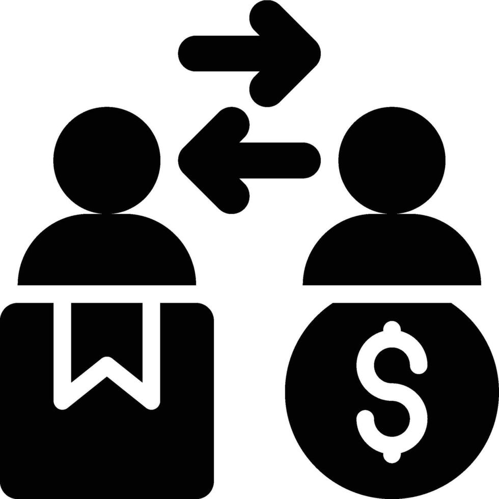 Transaction, Buy and Sell, Trade Glyph Solid Icon vector