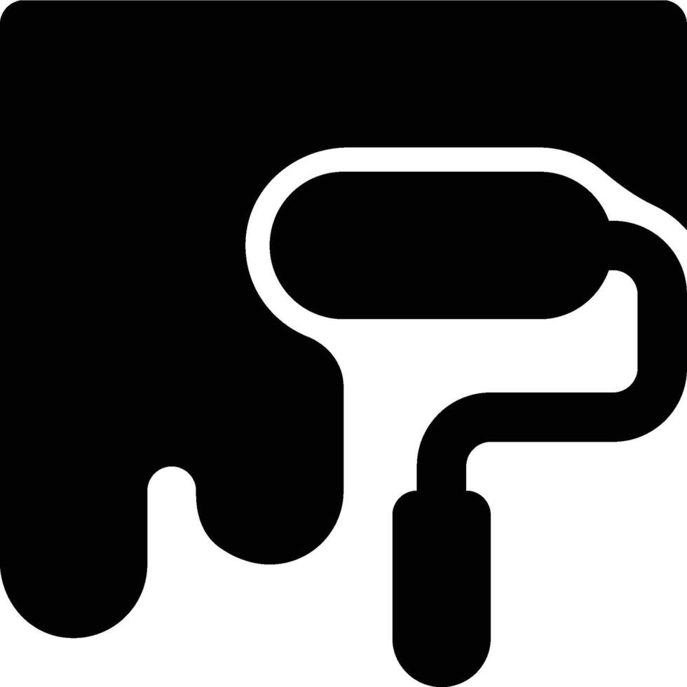 Paint Roller, Painting, Paint Glyph Solid Icon vector