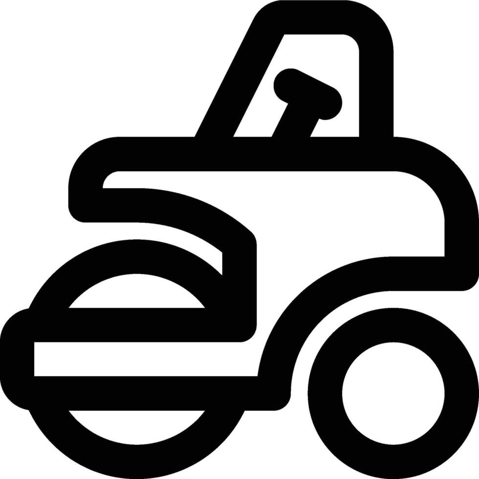 Road Roller, Construction Vehicle, Vehicle Outline Icon vector