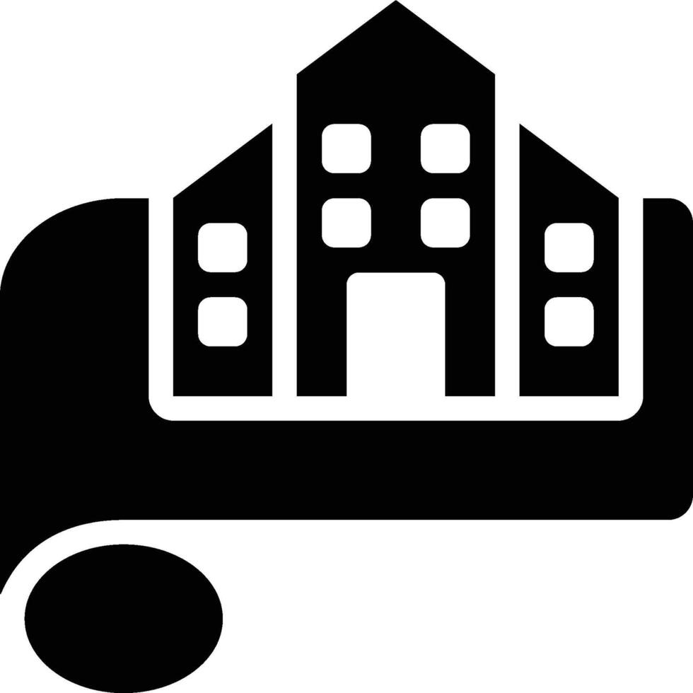 Architecture, Construction, Blueprint Glyph Solid Icon vector