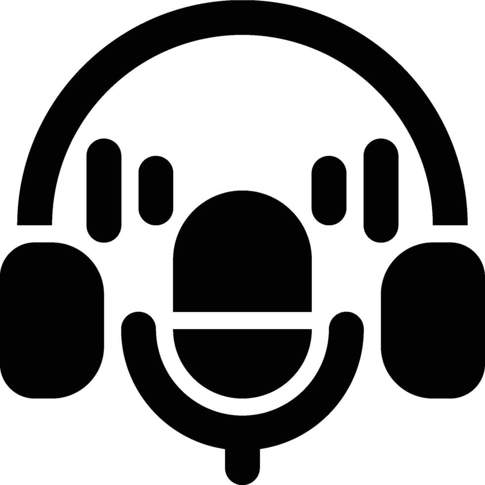 Podcast, Broadcasting, Entertainment Glyph Solid Icon vector