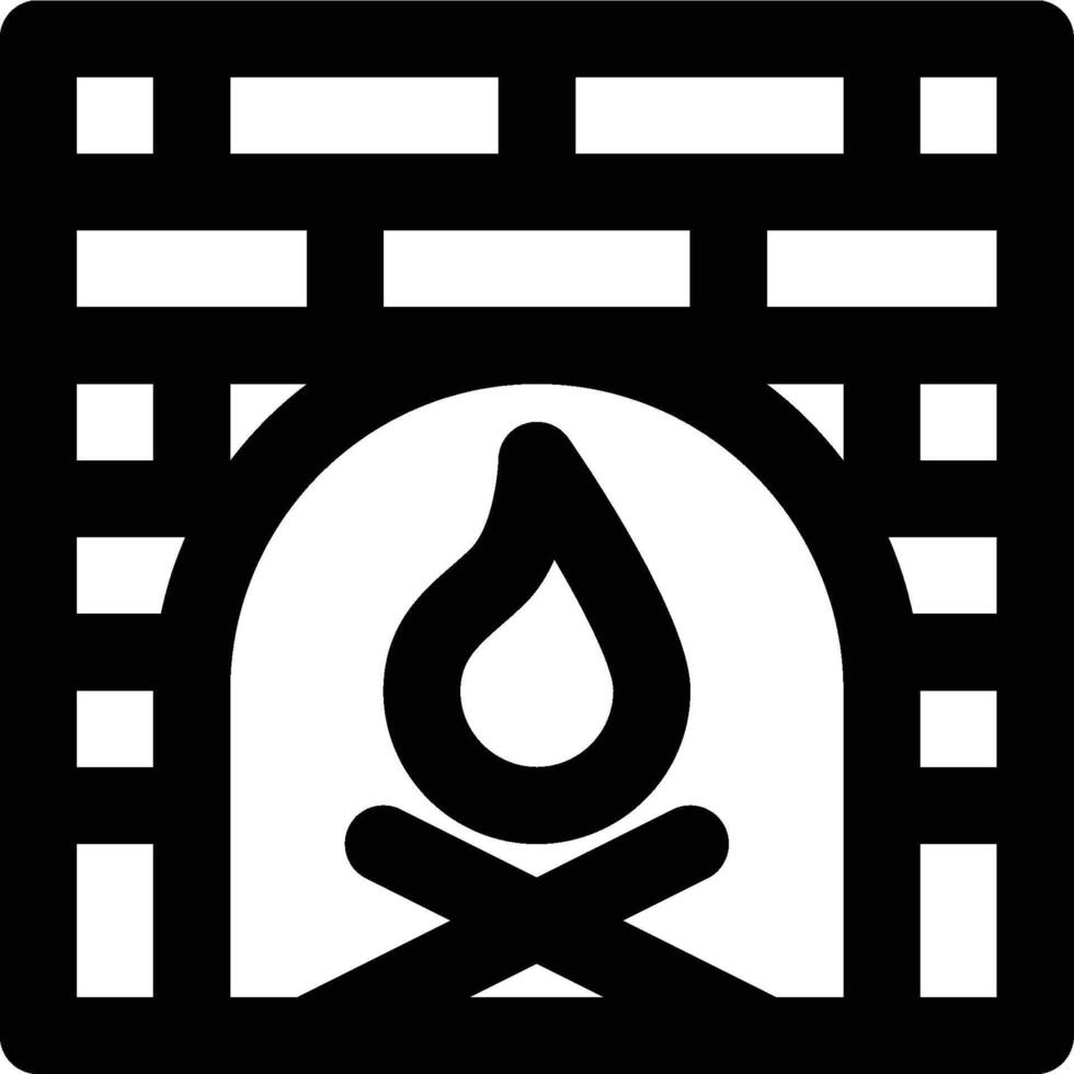 Fireplace, Heating Room, Heating Outline Icon vector