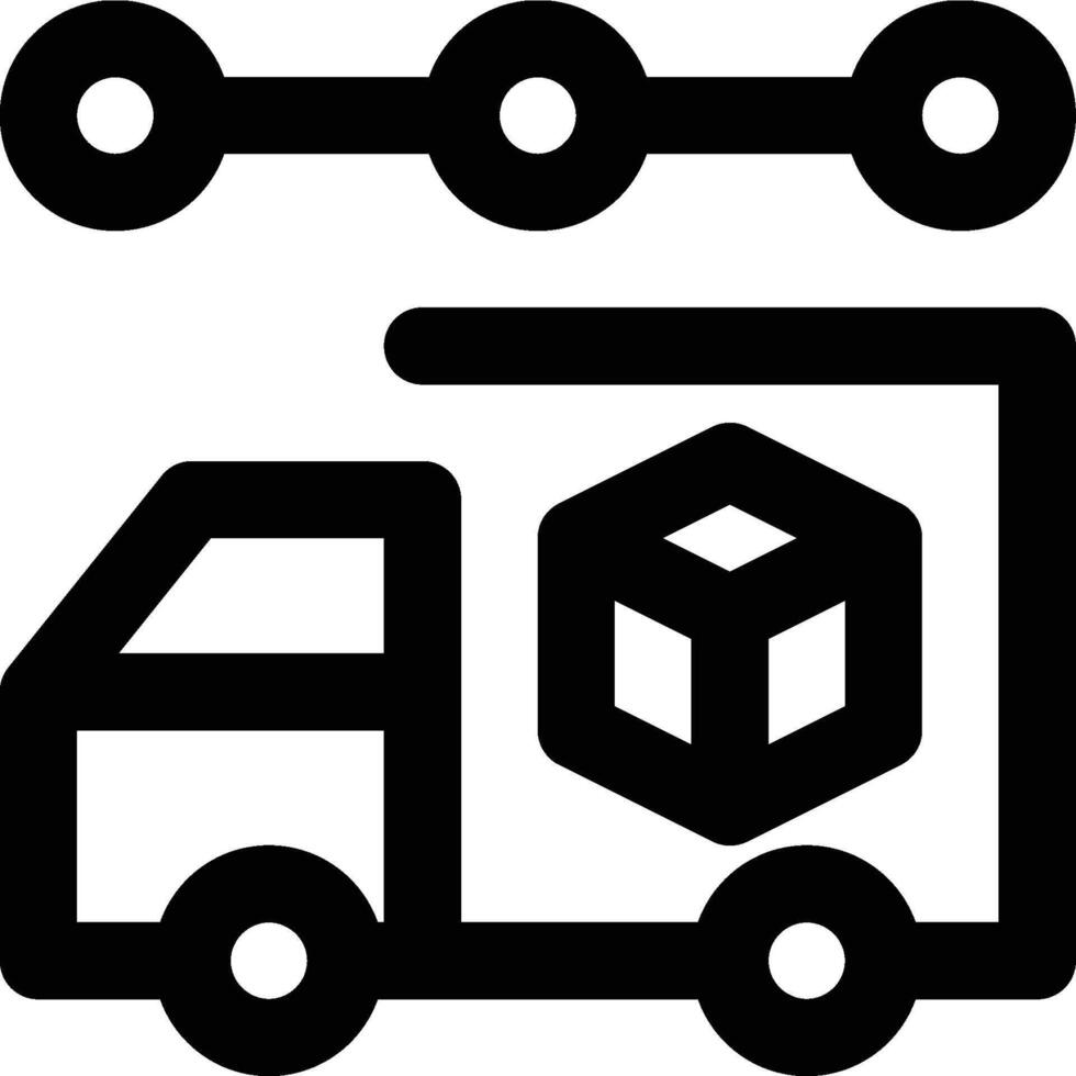 Distribution, Transportation, Delivery Outline Icon vector