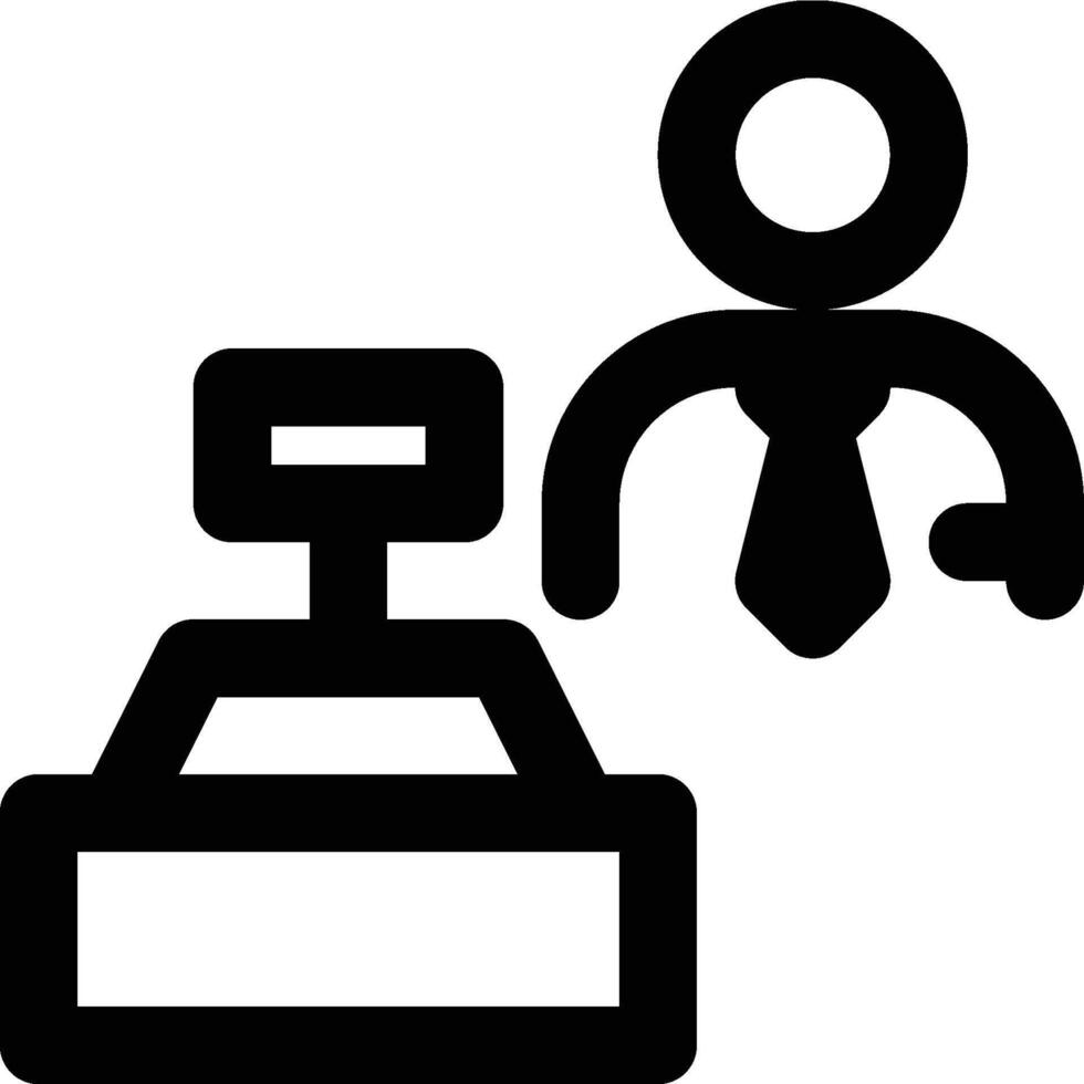 Cashier, Cash Register, Teller Outline Icon vector