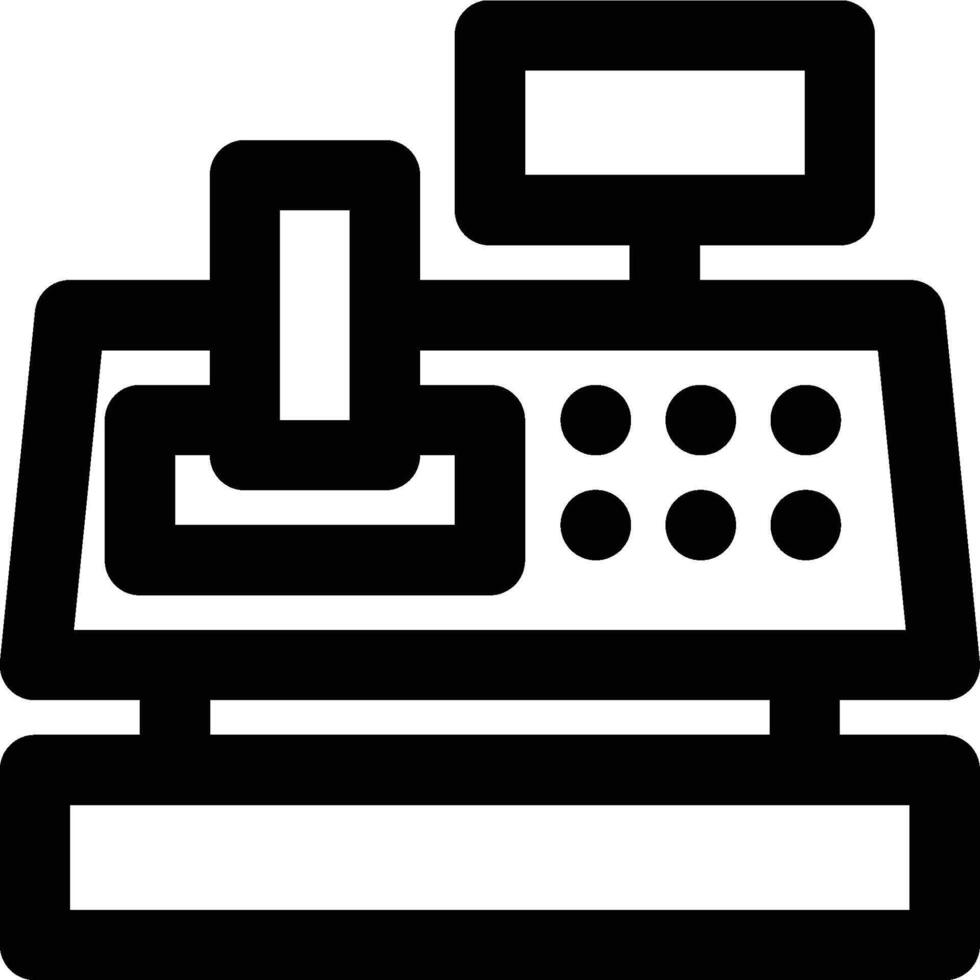 Cashier Machine, Cash Register, Cashier Outline Icon vector