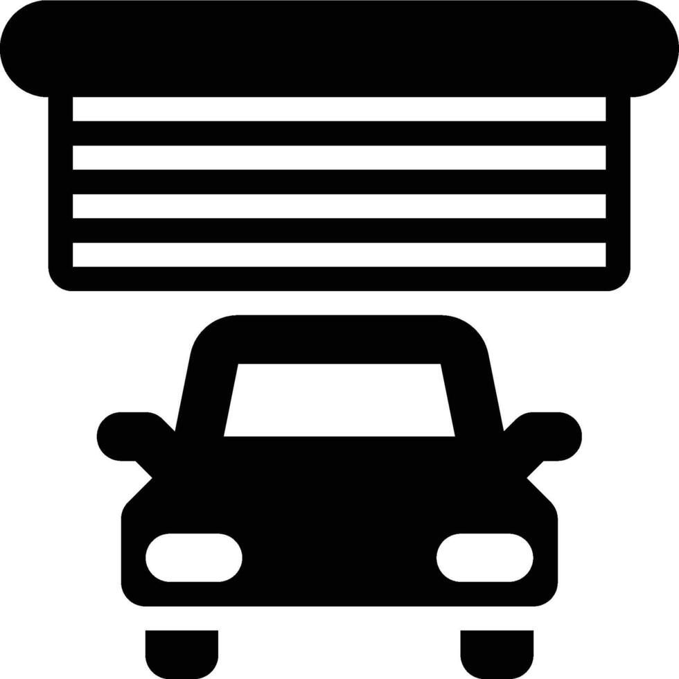 Garage, Car Garage, Room Glyph Solid Icon vector