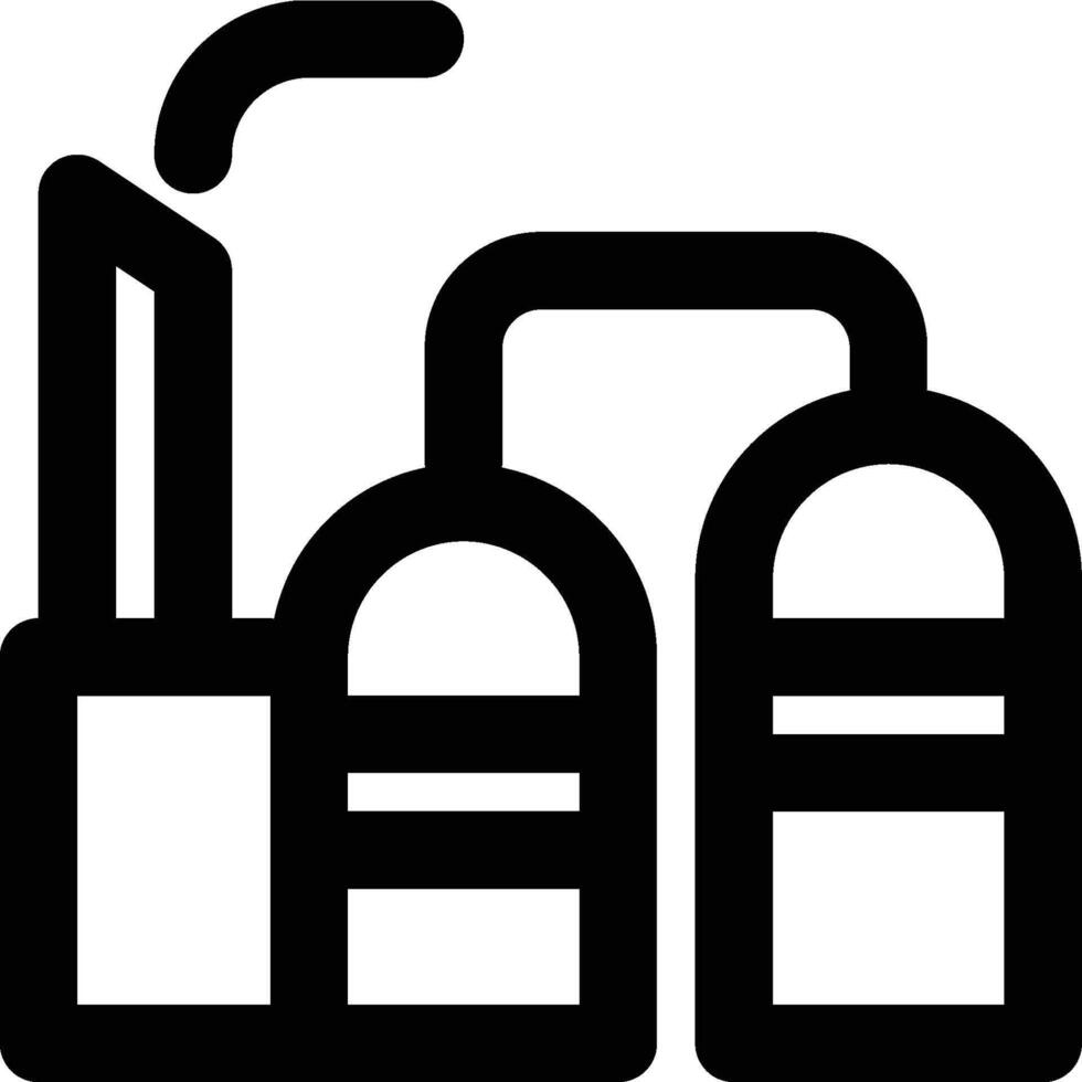 Refinery, Oil Refinery, Refinery Plant Outline Icon vector