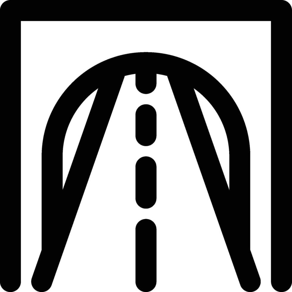 Tunnel, Underground, Road Outline Icon vector