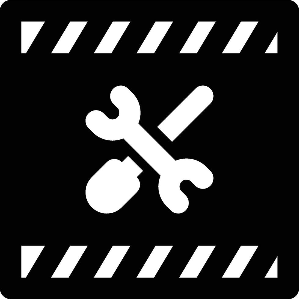 Under Construction, Under Maintenance, Maintenance Glyph Solid Icon vector
