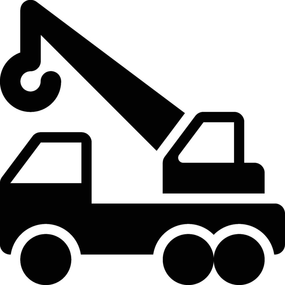Crane, Construction Machine, Gantry Crane Glyph Solid Icon vector