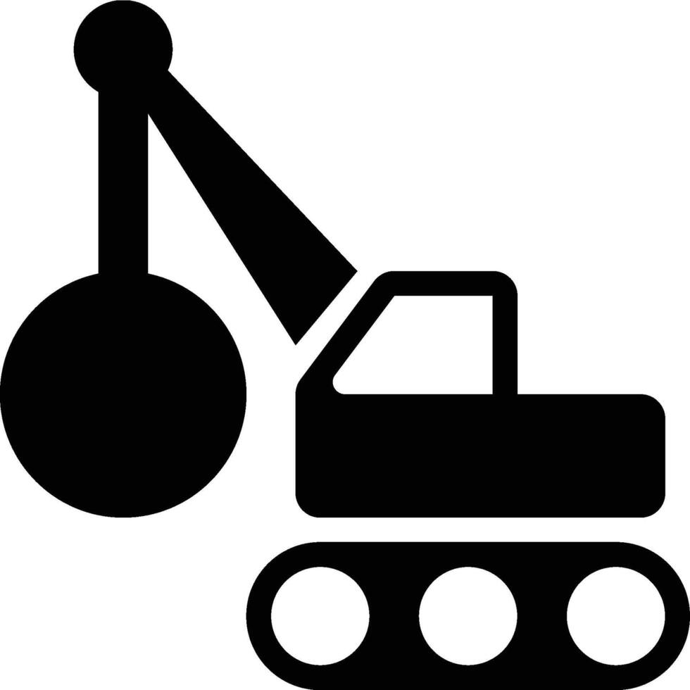 Demolish, Demolishing, Demolition Glyph Solid Icon vector