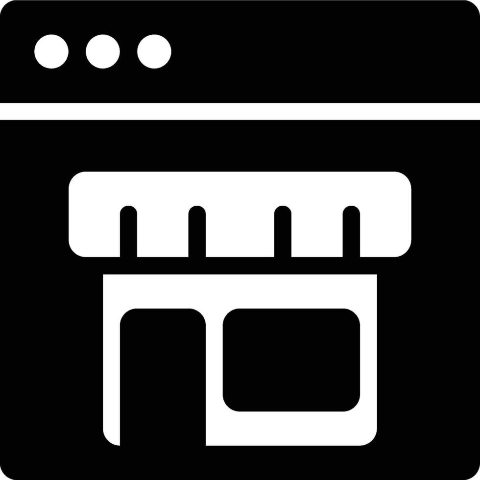 Web Online Store, Online Shop, Ecommerce Glyph Solid Icon vector