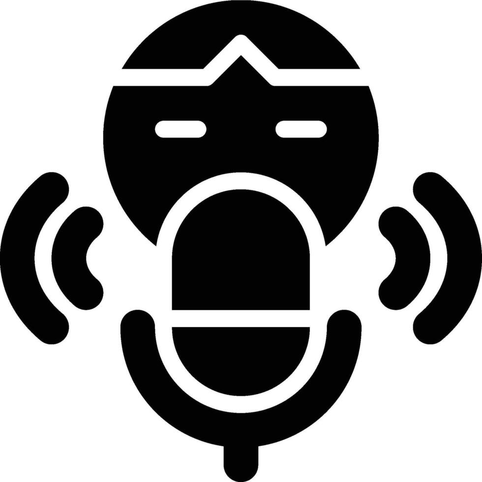 Podcaster, Podcast, Podcasting Glyph Solid Icon vector