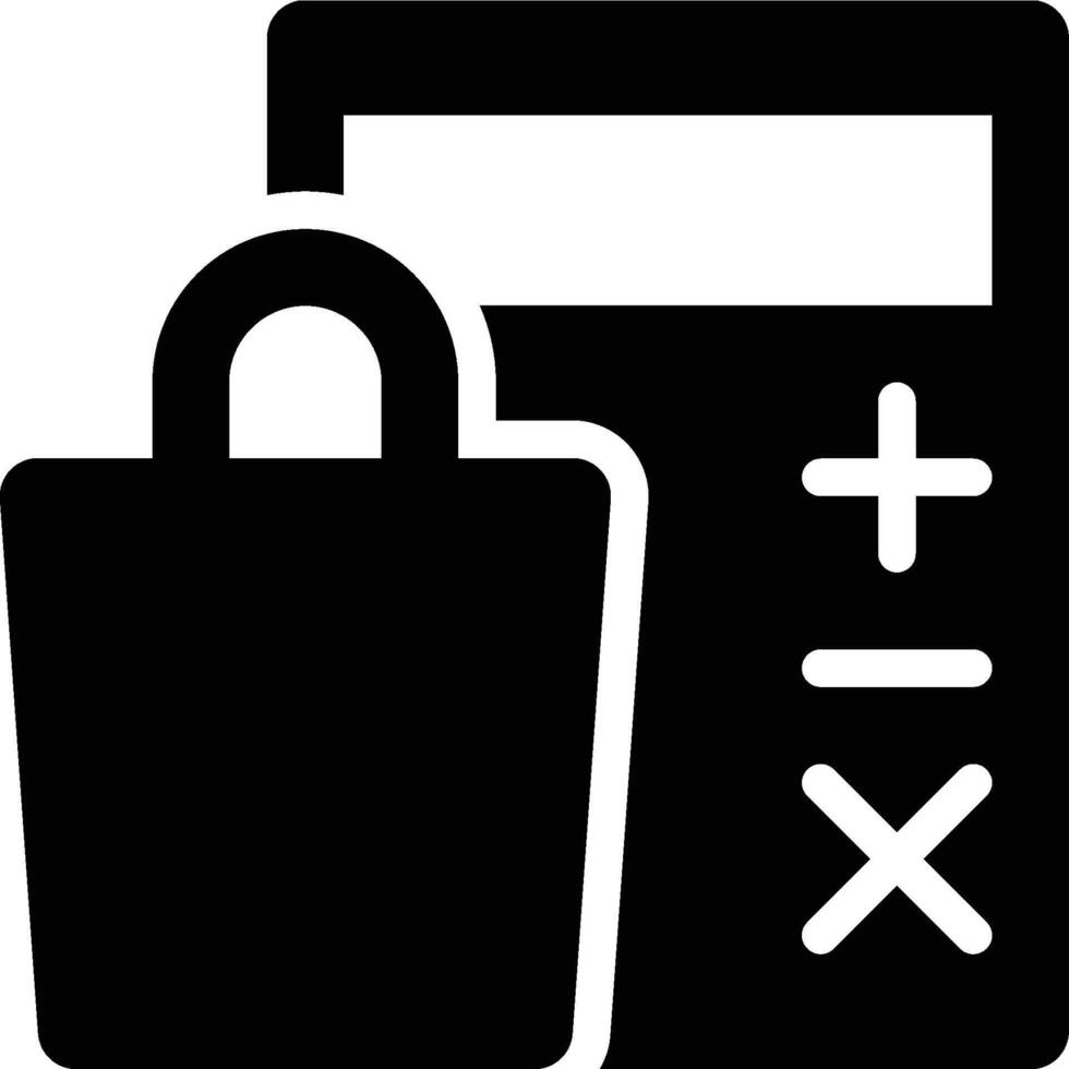 Calculator, Counting, Shopping Glyph Solid Icon vector