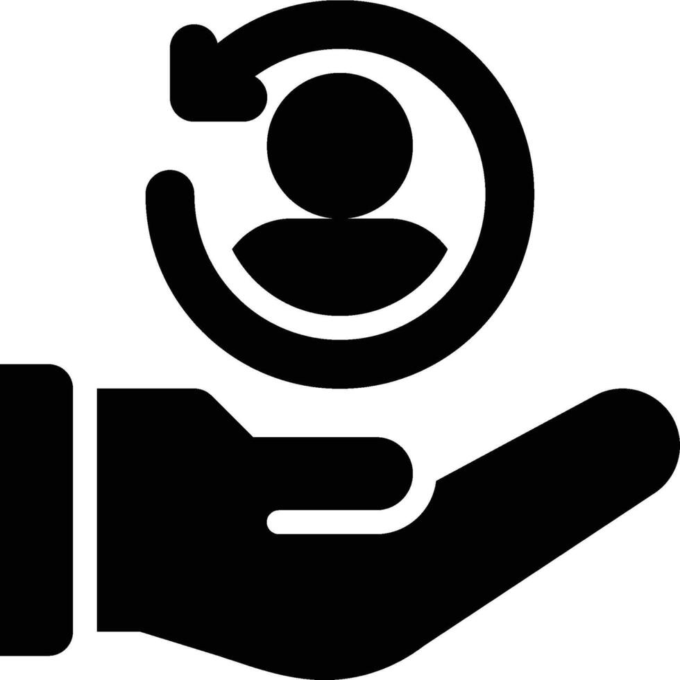 Customer Retention, Retention, Customer Loyalty Glyph Solid Icon vector