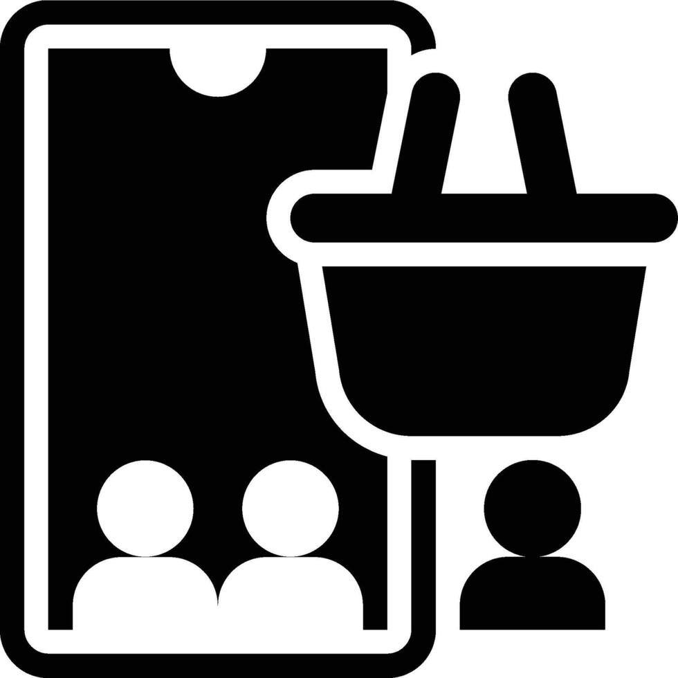 Mobile Marketplace, Ecommerce, Online Shop Glyph Solid Icon vector