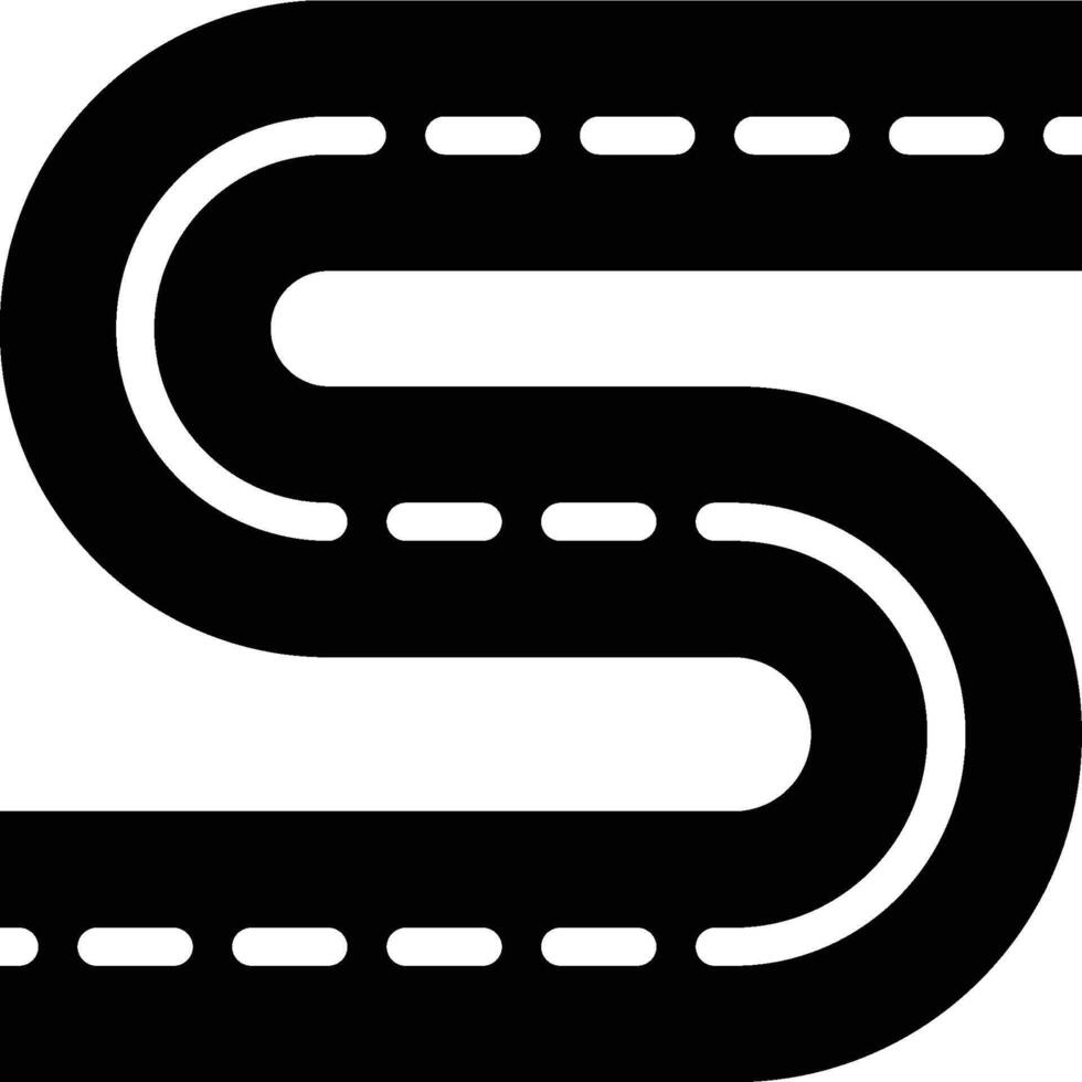 Road, Street, Highway Glyph Solid Icon vector