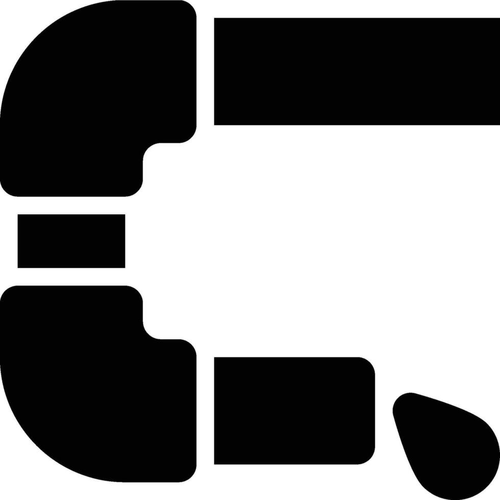 Plumbing, Pipe, Drain Pipe Glyph Solid Icon vector
